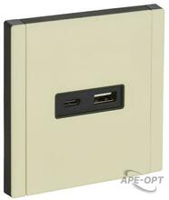 Изображения товара FORTE&PIANO Розетка USB A+C 18Вт FP851M металл серый сланец | FP-U22-018-M-K41 | IEK